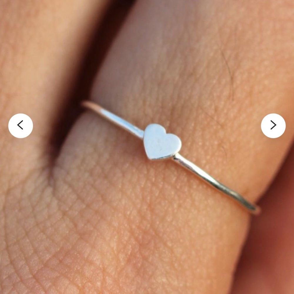 Jenny bird dainty silver heart ring